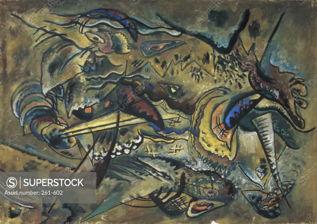 Southern by Vasily Kandinsky, oil on canvas, 1917, 1866-1944, Russia, Astrakhan, Kustodiev Gallery