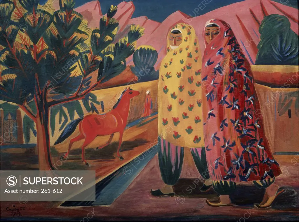 The Red Horse by Martiros Sarjan, oil on canvas, 1919, 1880-1972, Private Collection