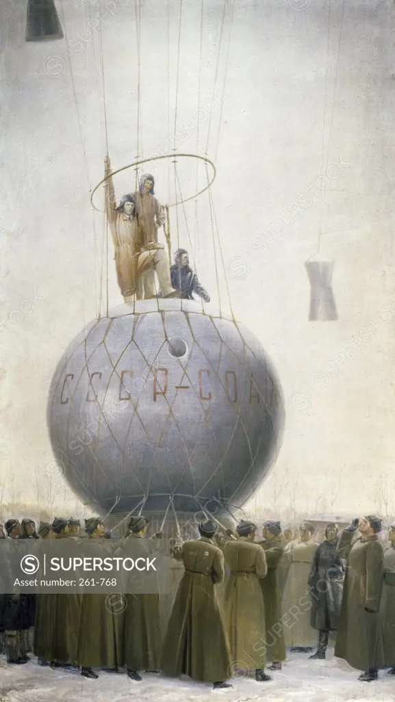 Balloon Osoaviachim by Georgy Nikolaevitsh Bibikov, (1903-1976), Russia, St. Petersburg, State Russian Museum, 1935