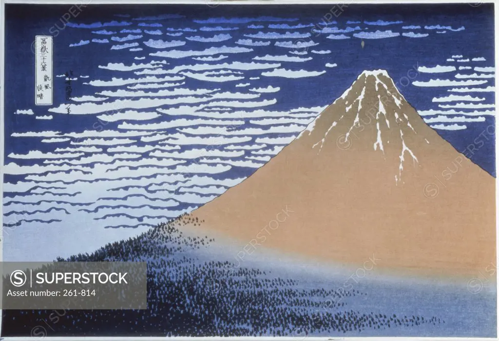 Red Fuji 1823-1831  Katsushika Hokusai (1760-1849/Japanese)  Pushkin Museum of Fine Arts, Moscow 