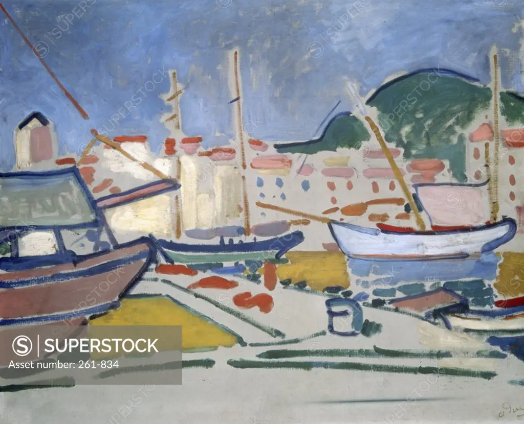 Port by Andre Derain,  oil on canvas,  ca. 1905,  (1880-1954 French),  Russia,  St. Petersburg,  State Hermitage Museum
