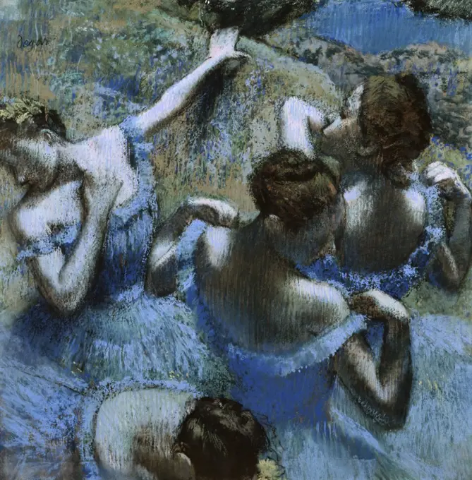 Blue Dancers  1897  Edgar Degas (1834-1917/French)  Pastel Hermitage Museum, St. Petersburg 