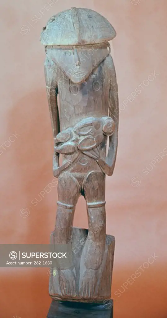 New Guinea Housepost Figure Primitive Art Wood 