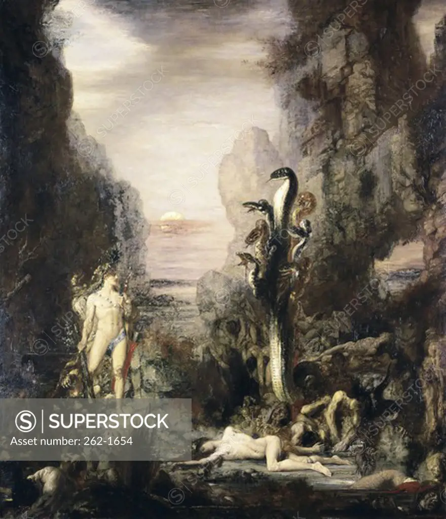 Hercules and the Hydra 1867 Gustave Moreau (1826-1898 French) Oil on canvas Art Institute of Chicago, Illinois, USA 