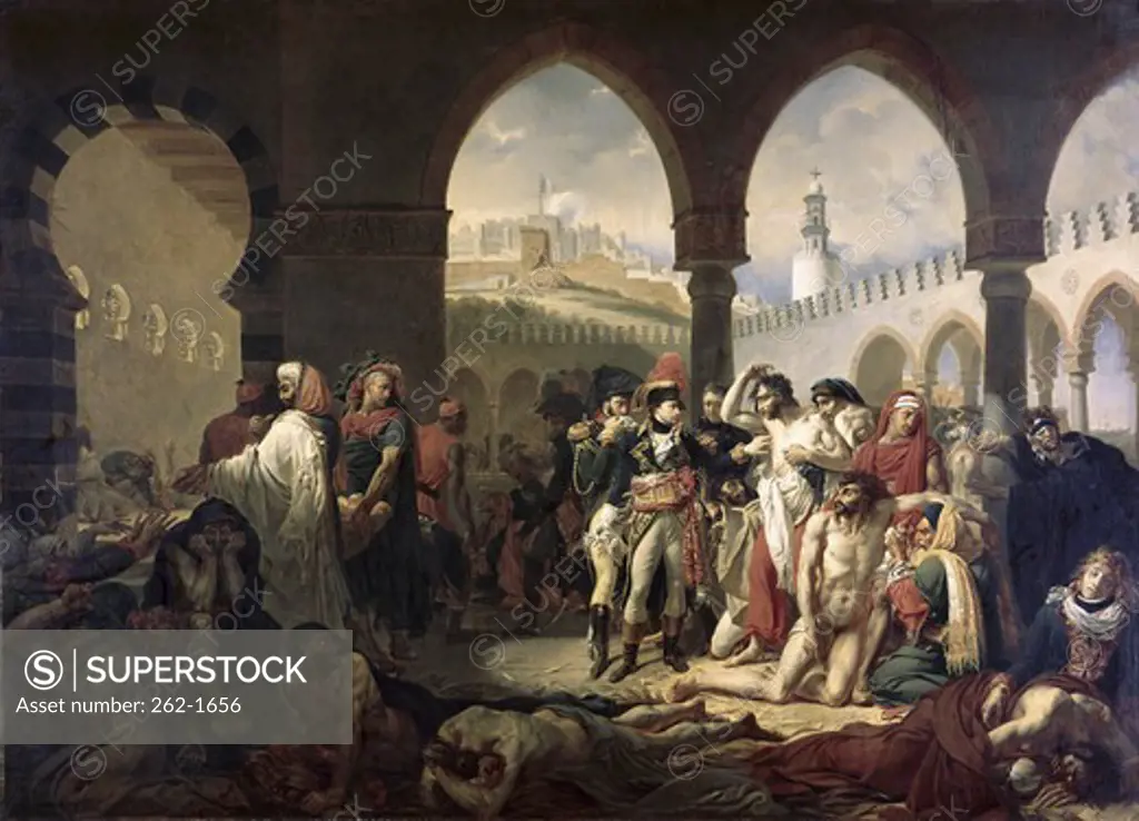 Napoleon Bonaparte Visiting the Plague Stricken at Jaffa (March 11, 1799) 1804 Antoine-Jean Gros (1771-1835 French)  Oil on canvas Musee du Louvre, Paris, France
