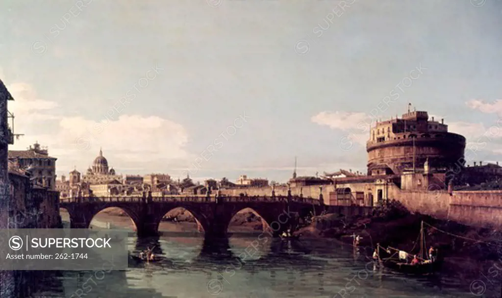 View of the Tiber with the Castel Sant'Angelo 1742 Bernardo Bellotto (1721-1780 Italian) Oil on canvas Detroit Institute of Arts, Michigan, USA