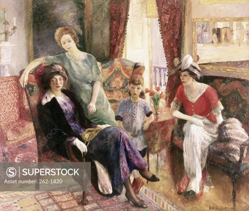 Family group, by William James Glackens (1870-1938), oil on canvas