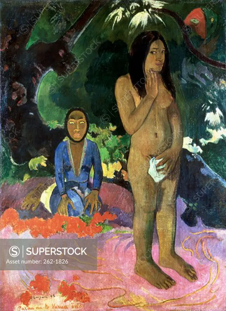 Parau na te Varua ino (Words of the Devil) Paul Gauguin (1848 1903 French) National Gallery of Art, Washington, DC