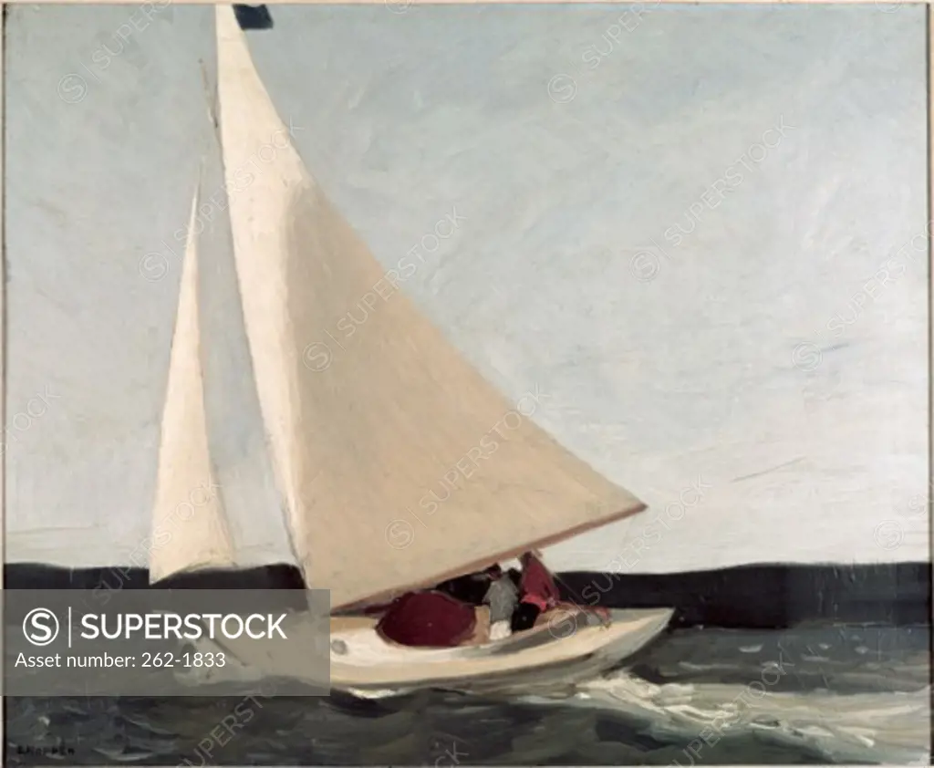 Sailing by Edward Hopper, oil on canvas, 1912-13, 1882-1967