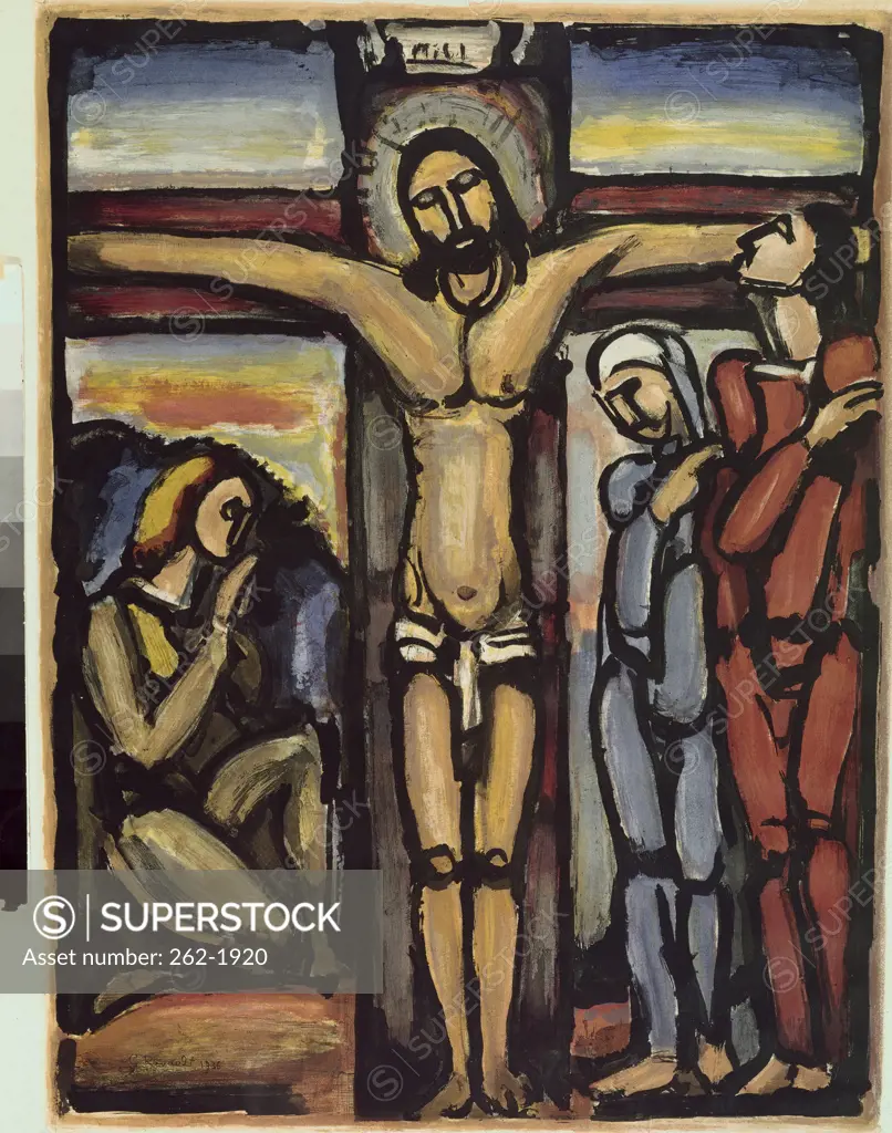 Crucifixion by Georges Rouault, oil on canvas, 1939, 1871-1958, Private Collection