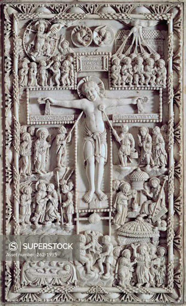 Carolingion Crucifixion 9th Century Artist Unknown Ivory Cathedral of St. Just, Narbonne, France