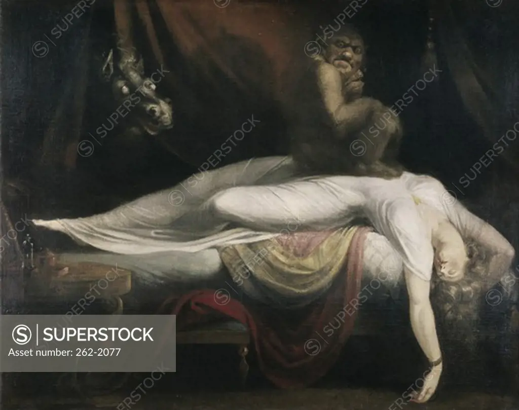 The Nightmare 1781 Henry Fuseli (1741-1825 Swiss) Oil on canvas Detroit Institute of Arts, Michigan, USA 