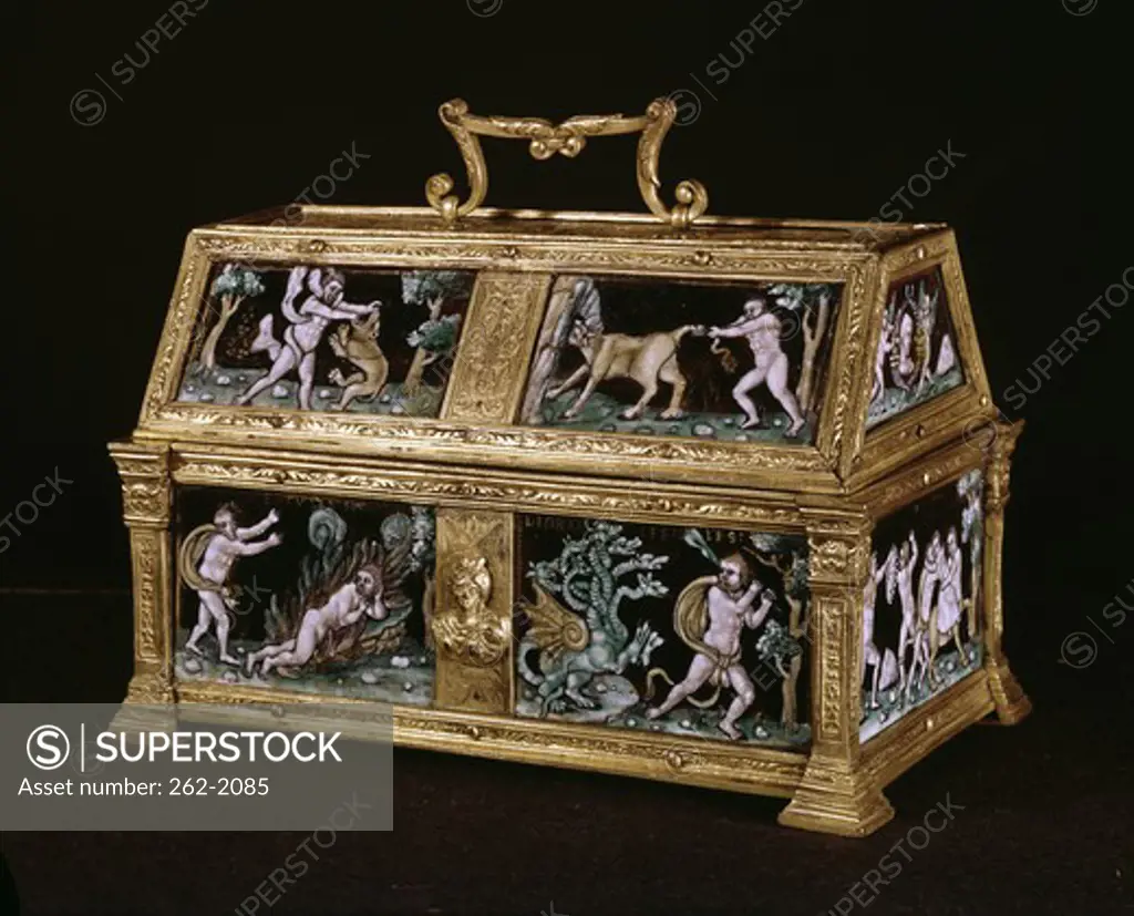 Casket with Labors of Hercules ca. 1550 Colin Nouailher (b.1514 French) Enamel (Limoges) Walters Art Museum, Baltimore, Maryland, USA 