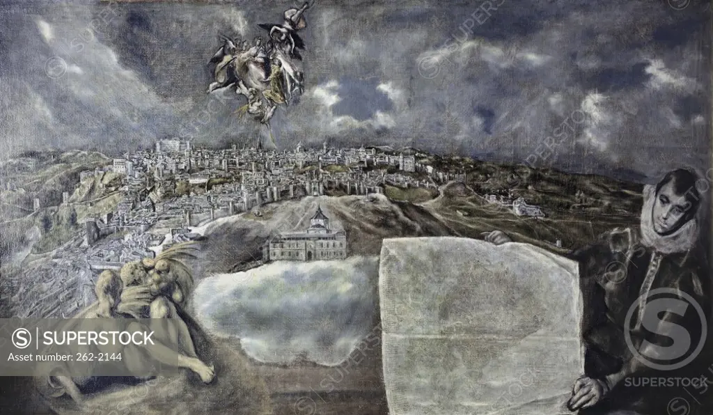 View and Plan of Toledo 1608 El Greco (1541-1641/Greek) Oil on canvas Museo del Greco, Toledo, Spain