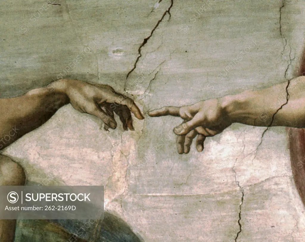Creation of Adam (Detail) 1512 Michelangelo Buonarroti (1475-1564/Italian) Fresco Sistine Chapel, Vatican
