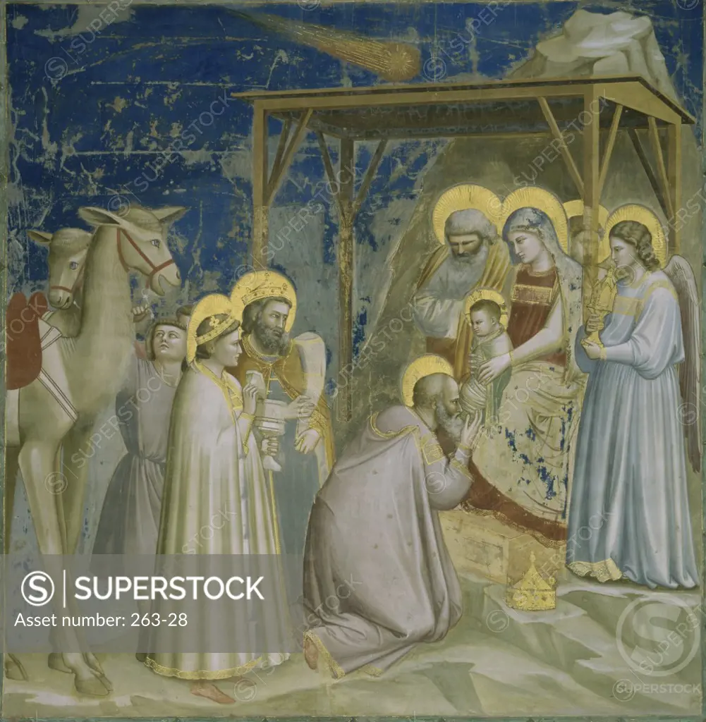 ADORATION OF THE MAGI FRESCO Giotto di Bondone ca.1266 d1337 Italian Arena Chapel 