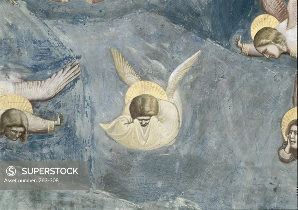 The Lamentation (Detail)  Giotto (ca.1266-1337 Italian) Fresco Capella Scrovegni, Padua, Italy
