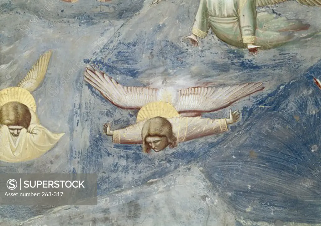 The Lamentation (Detail) Giotto di Bondone (c.1266-1337/Italian) Fresco Arena Chapel, Padua, Italy