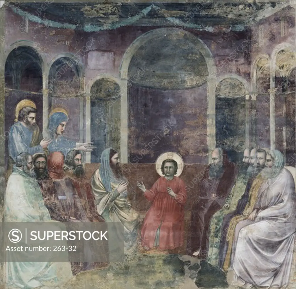 Jesus Among the Doctors 1303-1305 Giotto (ca.1266-1337 Italian) Fresco Arena Chapel, Padua, Italy