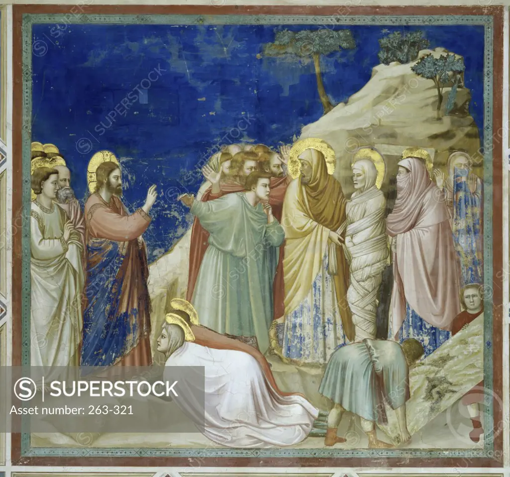The Raising of Lazarus Giotto di Bondone (c.1266-1337/Italian) Fresco Arena Chapel, Padua, Italy