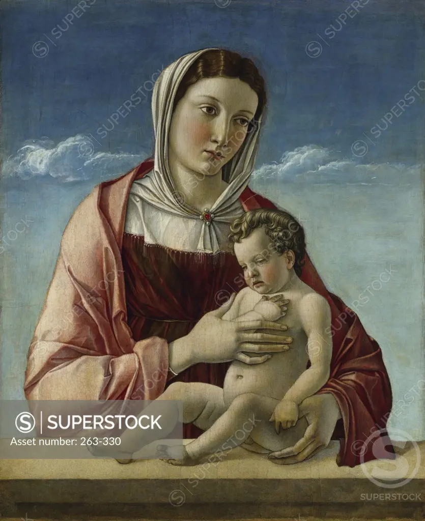 Madonna and Child - Madonna Frizzoni  Giovanni Bellini c. 1430-1516/Italian Tempera 