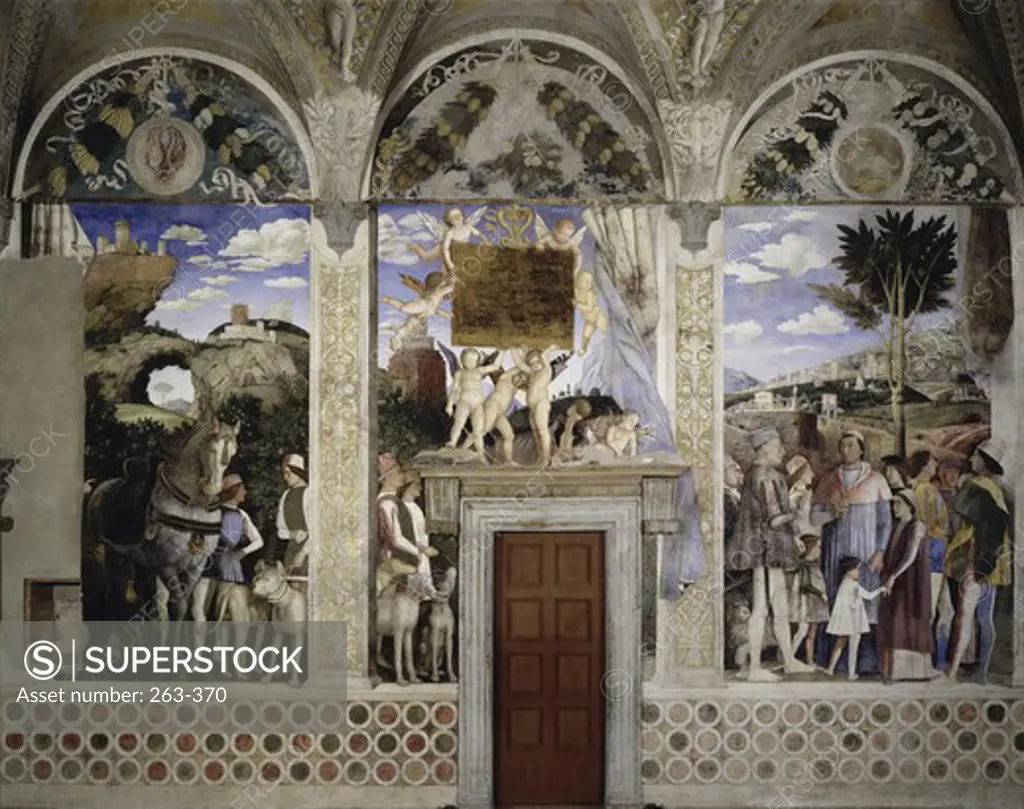 Camera degli Sposi: West Wall Fresco Andrea Mantegna (1431-1506 Italian) Palazzo Ducale, Mantua, Italy 