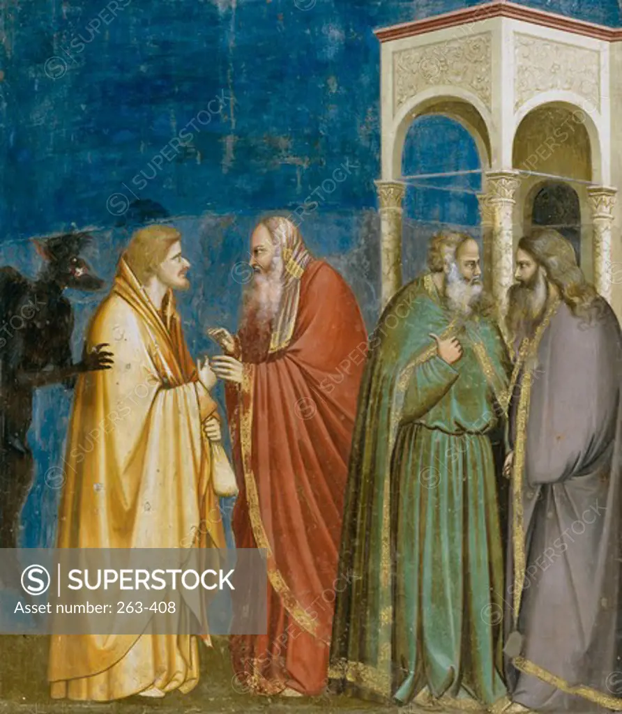 Treachery of Judas c. 1305-13 Giotto (ca.1266-1337 Italian) Fresco Capella Scrovegni, Padua, Italy