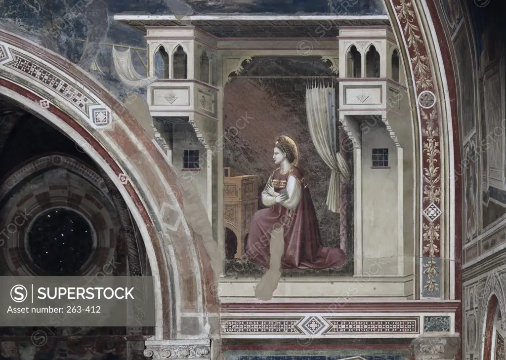 The Annunciation-Detail C.1305-13 Giotto(ca.1266-1337 Italian) Fresco Capella Scrovegni, Padua, Italy 