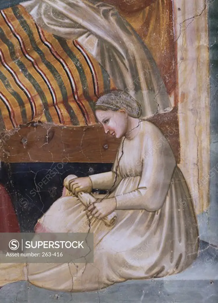 Birth Of The Virgin - Detail  Giotto(ca.1266-1337 Italian) Fresco Capella Scrovegni, Padua, Italy 