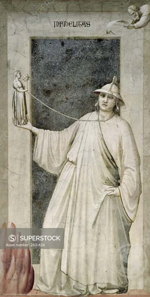 Infidelity Fresco Giotto di Bondone( c. 1266-1337 /Florentine) Arena Chapel, Cappella degli Scrovegni, Padua 