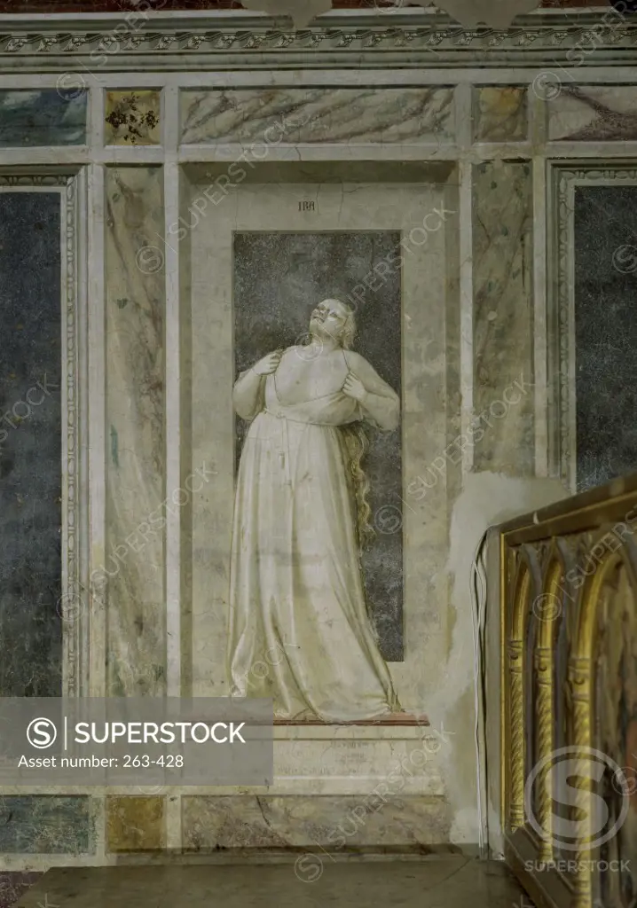 Anger Fresco  Giotto di Bondone (c. 1266-1337  /Florentine) Arena Chapel, Cappella degli Scrovegni, Padua 