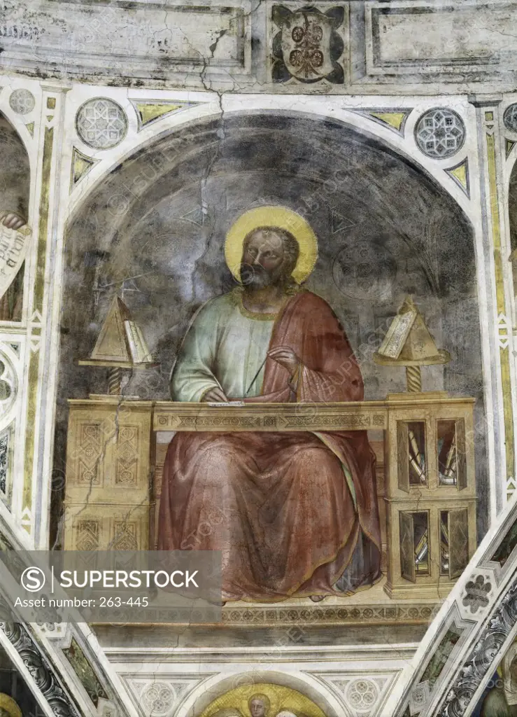 SAINT MATTHEW FRESCO Menabuoi, Giusto di Giovanni d d1393 Italian Baptistry of the Cathedral, Padua 