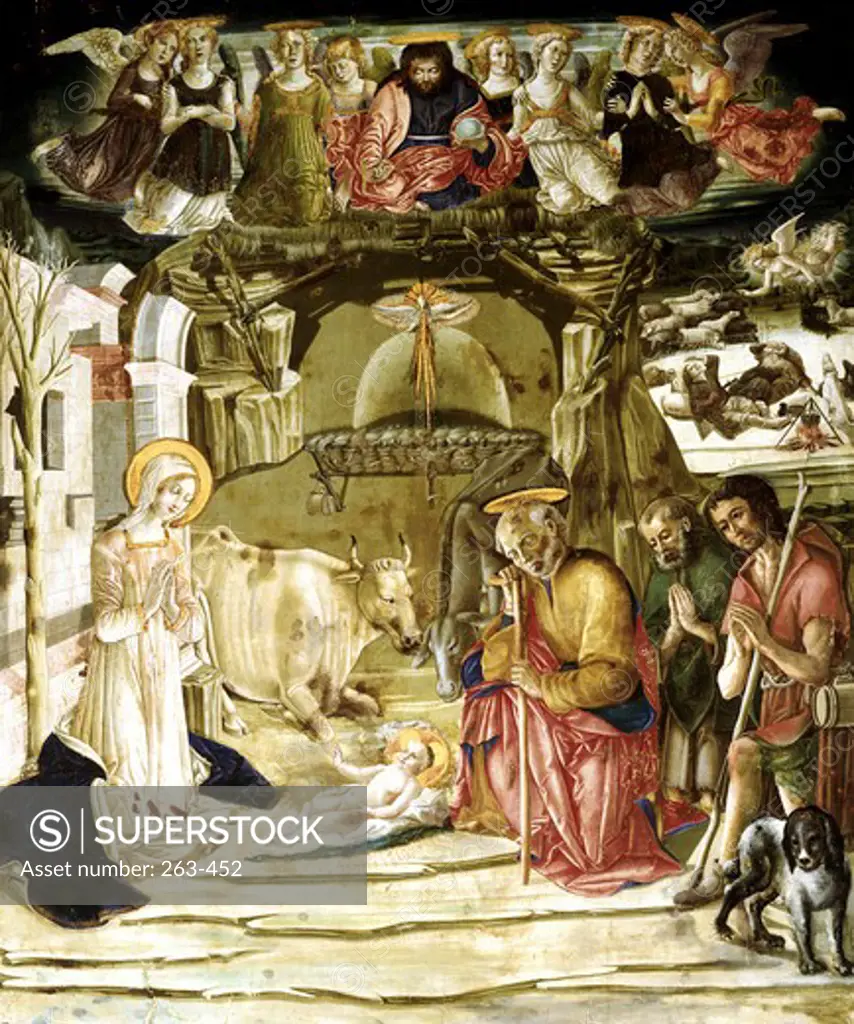 The Nativity Benvenuto di Giovanni(1436-ca.1518 Italian) Pinacoteca, Volterra, Italy