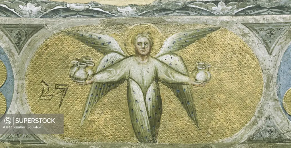 The Angel with Seven Cruets for the Scourges  c. 1376/78,  Giusto di Giovanni Menabuoi (op. 1363-1393/ Italian)  Fresco  Baptistry of the Cathedral, Padua 