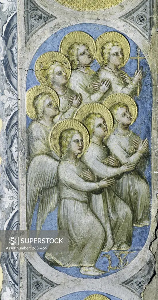 Seven Angels carry Seven Cruets c. 1376,  Giusto di Giovanni Menabuoi (op. 1363-1393/ Italian)  Fresco  Baptistry of the Cathedral, Padua 