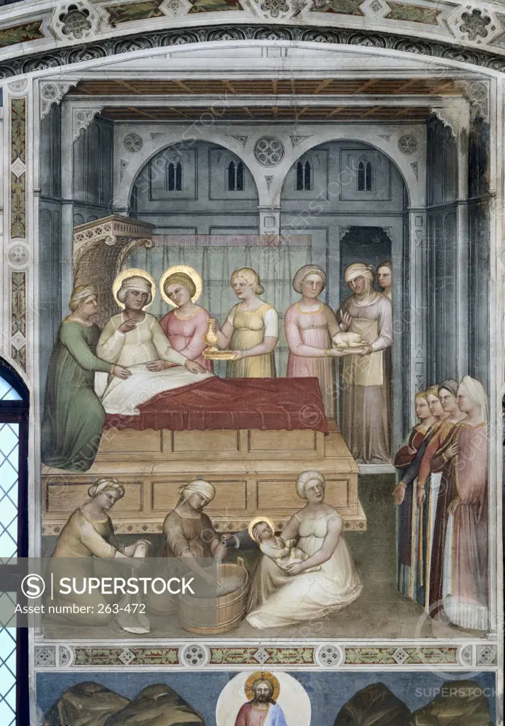 Saint John - The Baptist's Birth  Giusto di Giovanni Menabuoi (op. 1363-d. 1393 /Italian)  Fresco  Baptistry of the Cathedral, Padua 