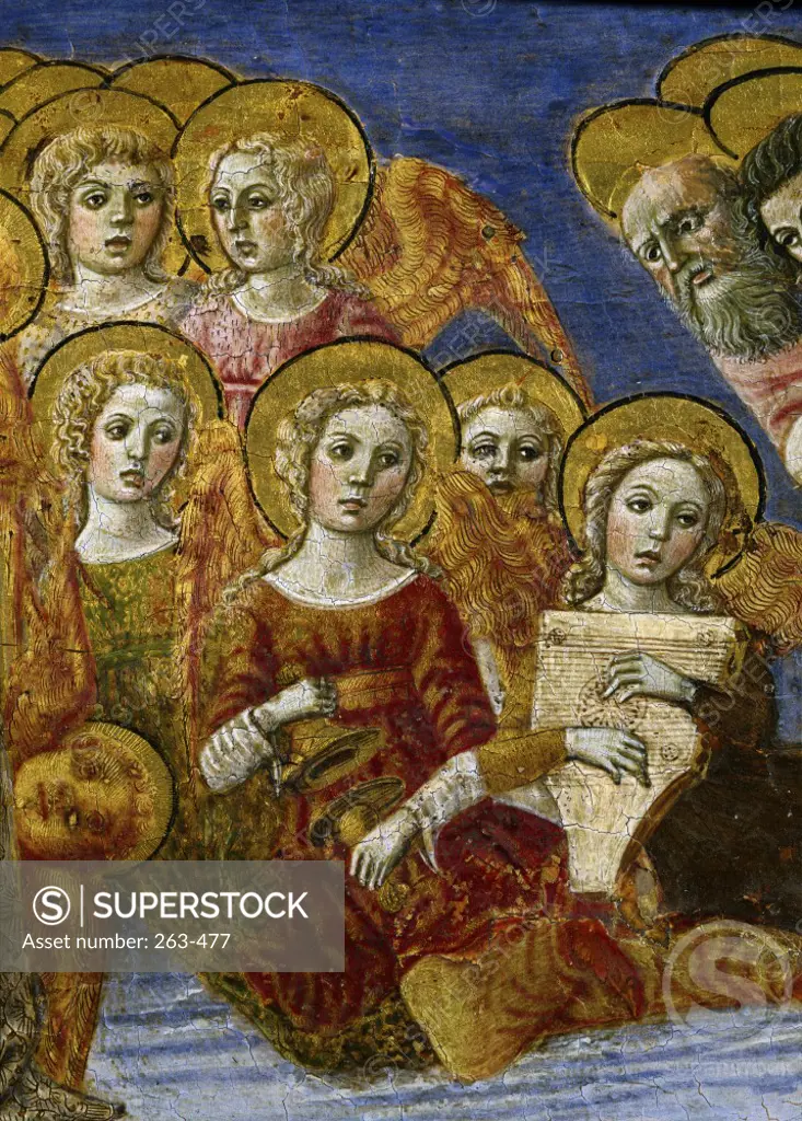 The Ascension  (Predella Detail)  Benvenuto di Giovanni (Guasta) (1436-1518/ Italian)  Tempera on Wood Panel  Pinacoteca, Volterra, Italy 