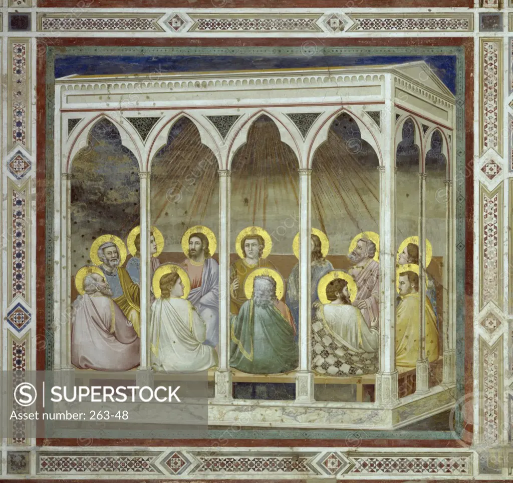 Pentecost  Fresco  Giotto di Bondone (c. 1266-1337 /Florentine)  Arena Chapel, Cappella degli Scrovegni, Padua 
