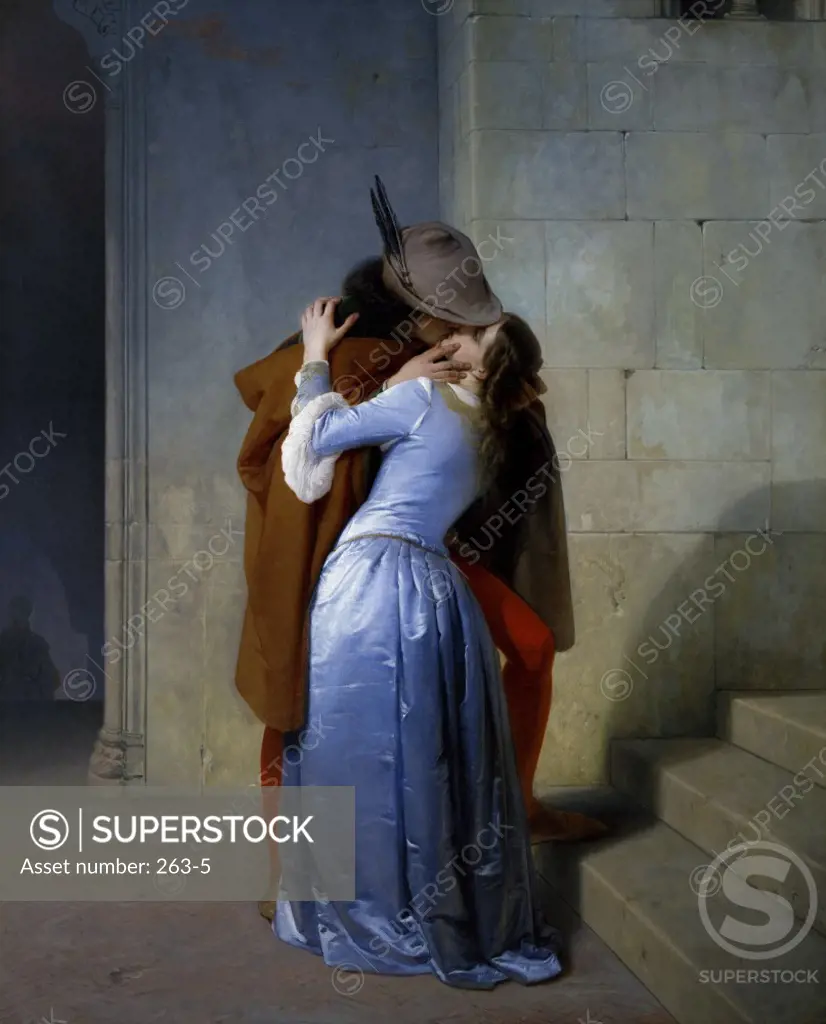The Kiss  Francesco Hayez (1791-1882/Italian) Oil on canvas   Pinacoteca di Brera, Milan  