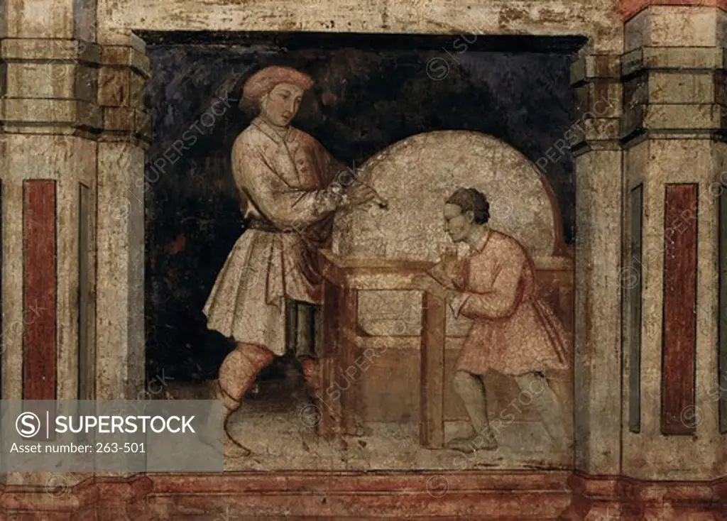Grinder - The Working World Artist Unknown Fresco Palazzo della Ragione, Padua, Italy