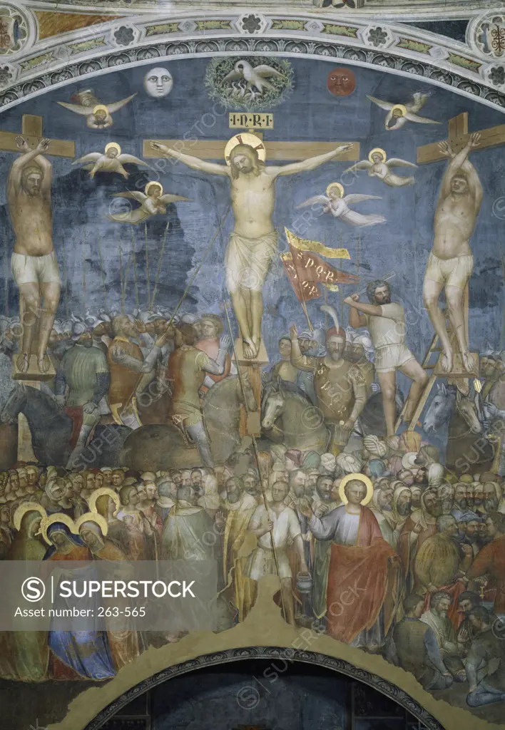 Crucifixion by Giusto de' Menabuoi,  fresco,  (Circa 1320 1391),  Italy,  Padua,  Padua Cathedral,  Baptistery
