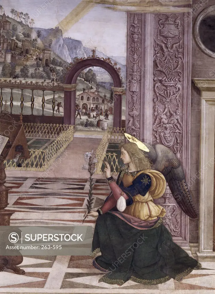 Annunciation (Detail) Pinturicchio C. 1454-1513  Italian Cappella Baglioni, Church of Saint Maria Maggiore