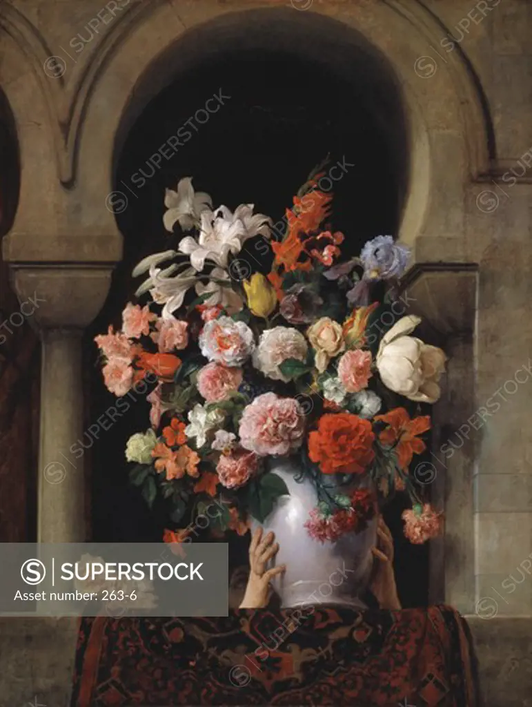 Vase Of Flowers In The Window Francesco Hayez (1791-1882 Italian) Pinacoteca di Brera, Milan, Italy