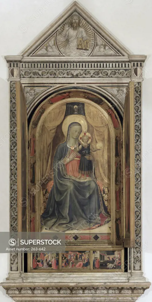 Madonna and Child,  from the Tabernacle of the Linaivoli by Lorenzo Ghiberti and Fra Angelico,  15th Century,  Italy,  Florence,  Museo di San Marco