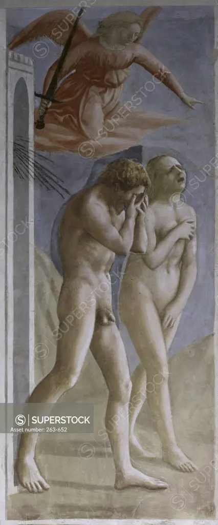 Expulsion from Paradise  Masaccio (1401-c.1428/ Florentine)  The Brancacci Chapel, Santa Maria del Carmine, Florence  