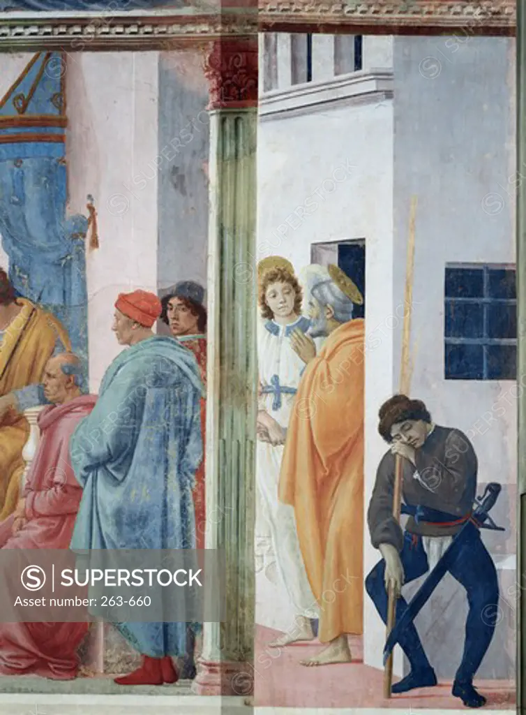 The Angel Releases Saint Peter From Prison  Filippino Lippi (1457/8-1504 Italian) Cappella Brancacci, Santa Maria del Carmine, Florence, Italy