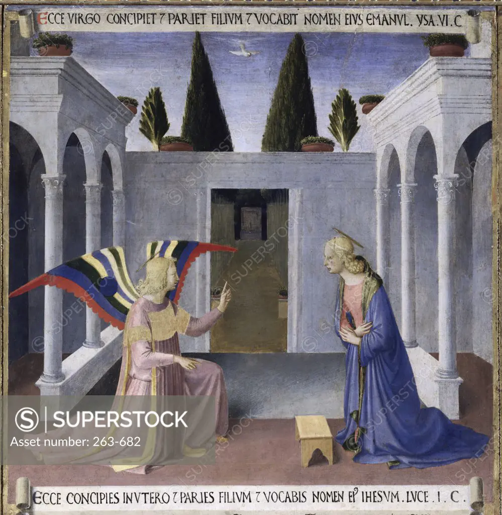 The Annunciation  Detail from the Story of the Life of Christ  Fra Angelico (ca. 1400-1455/Italian) Museo di San Marco, Florence 