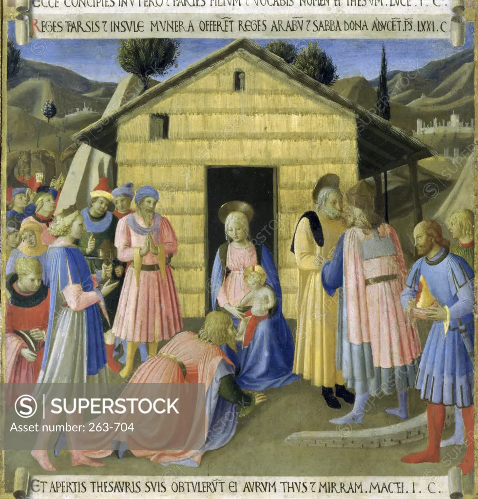 The Story of the Life of Christ Detail:  Adoration of the Magi  Fra Angelico ca. (1400-1455/Italian)  Museo di San Marco, Florence 