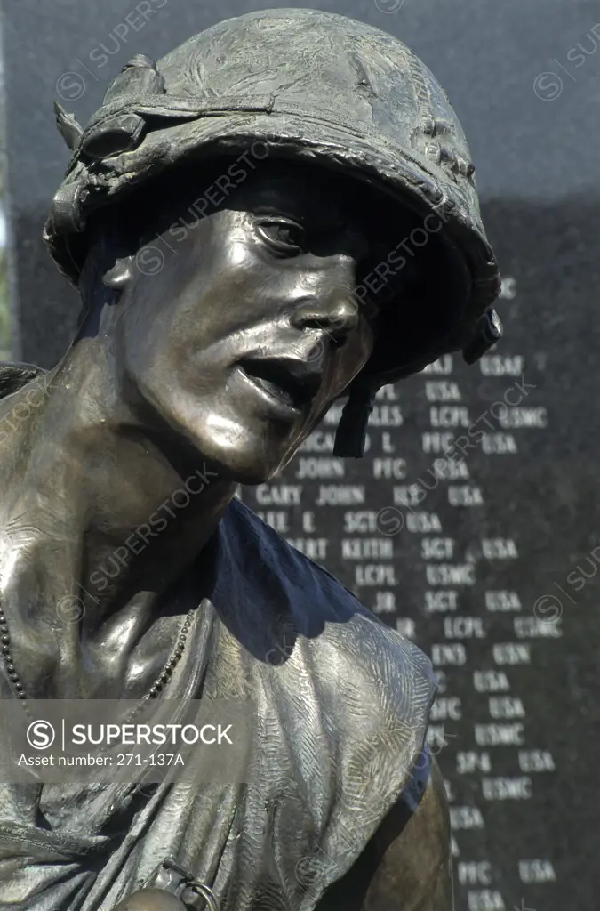 Close-up of a statue of an army soldier, Vietnam Veterans Memorial, Phoenix, Arizona, USA