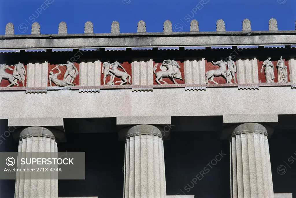Low angle view of the columns of a building, Parthenon, Centennial Park, Nashville, Tennessee, USA